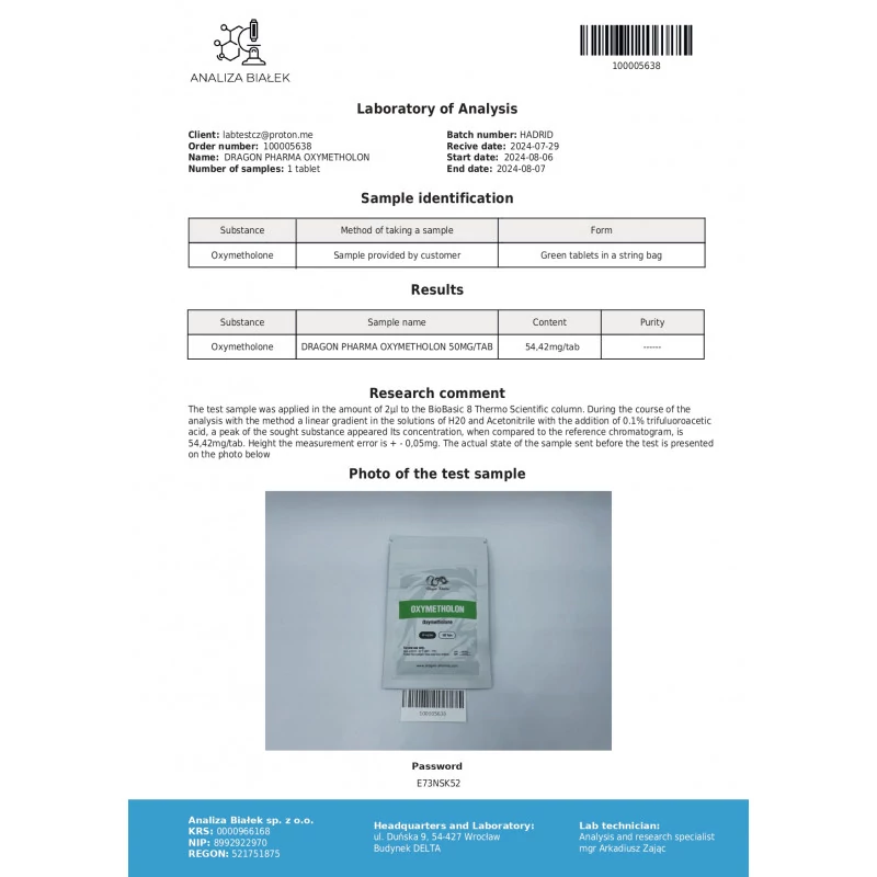 Oxymetholon - Oxymetholone - Dragon Pharma, Europe