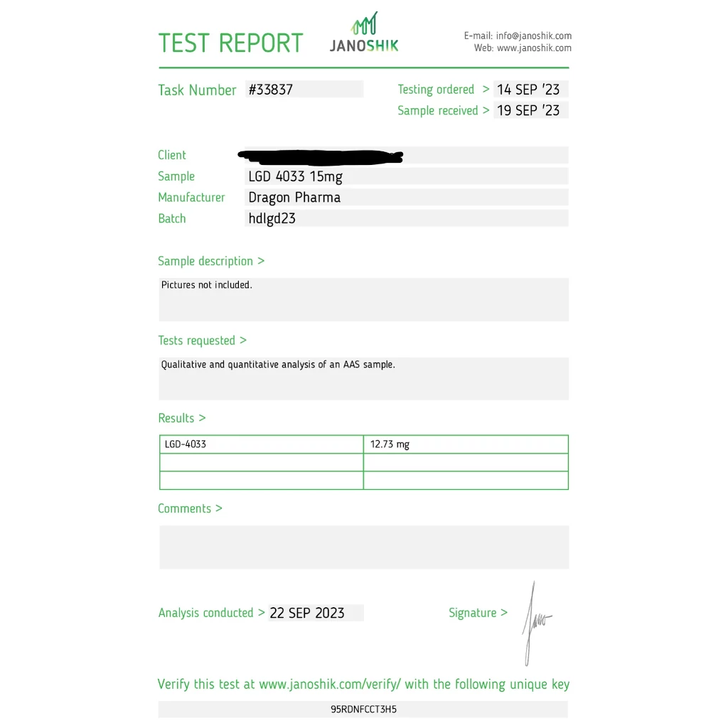 LGD 4033 - Ligandrol - Dragon Pharma, Europe