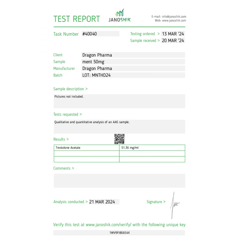 Ment 50 - Trestolone Acetate - Dragon Pharma, Europe