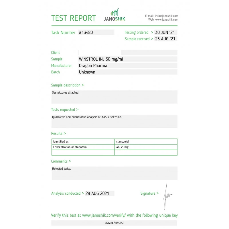 Winstrol 50 - Stanozolol - Dragon Pharma, Europe