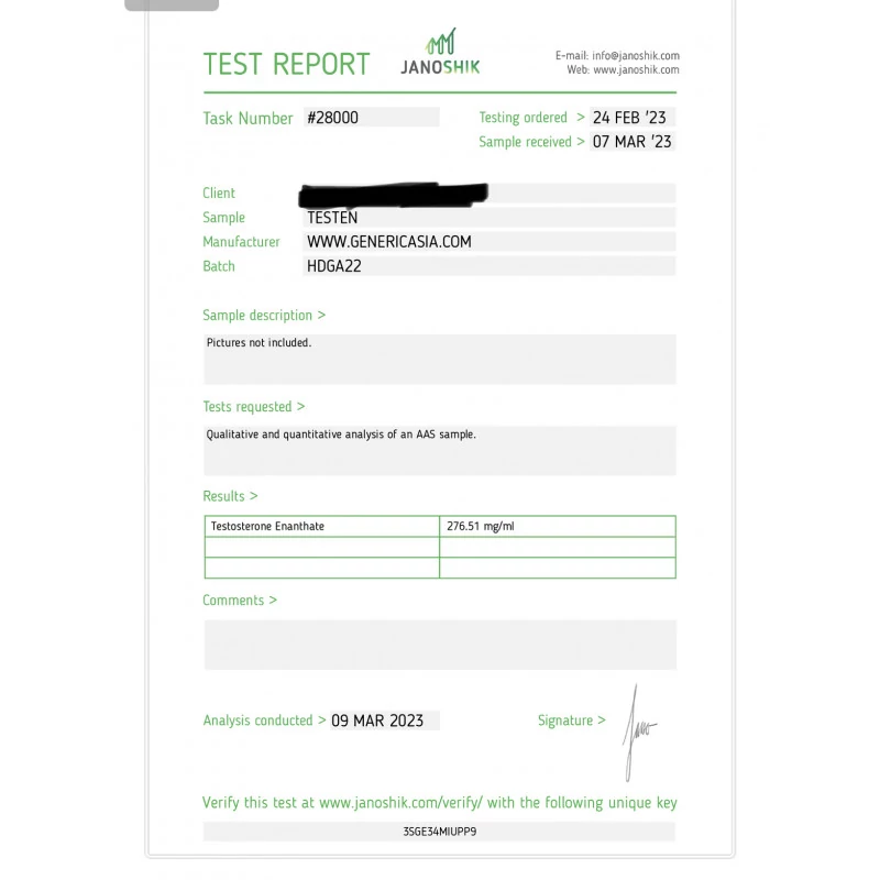 Testen - Testosterone Enanthate - Generic Asia