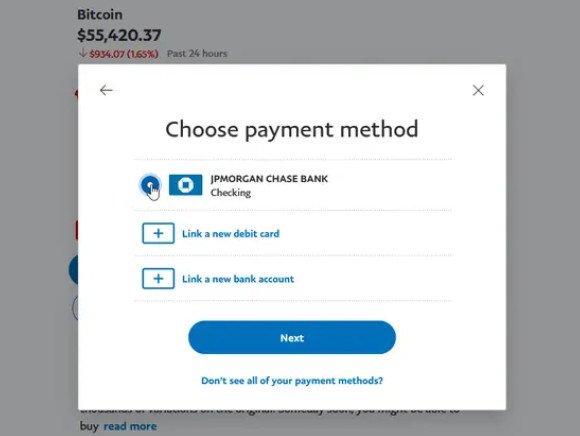 paypal select bank